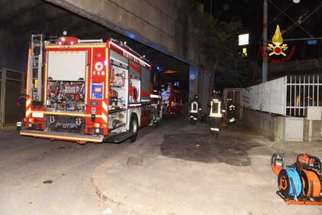 Incendio in via Ungaretti a Pegli, VVF sul posto