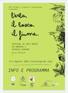 l'erba il bosco il fiume-Festival omaggio a Giorgio Caproni-Fontanigorda