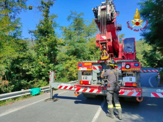 Incidente sul Turchino, auto recuperata dai VVF