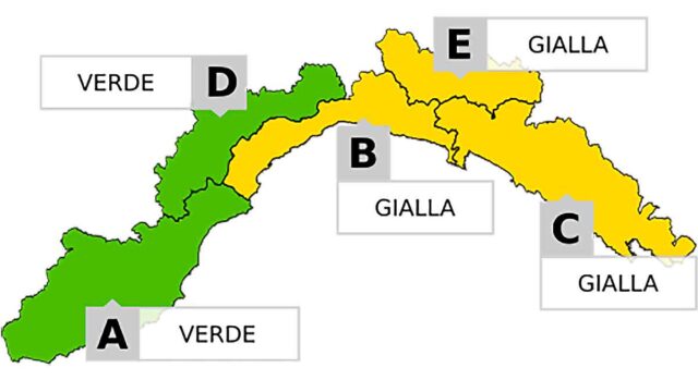 Allerta meteo gialla per temporali nelle zone B, C ed E