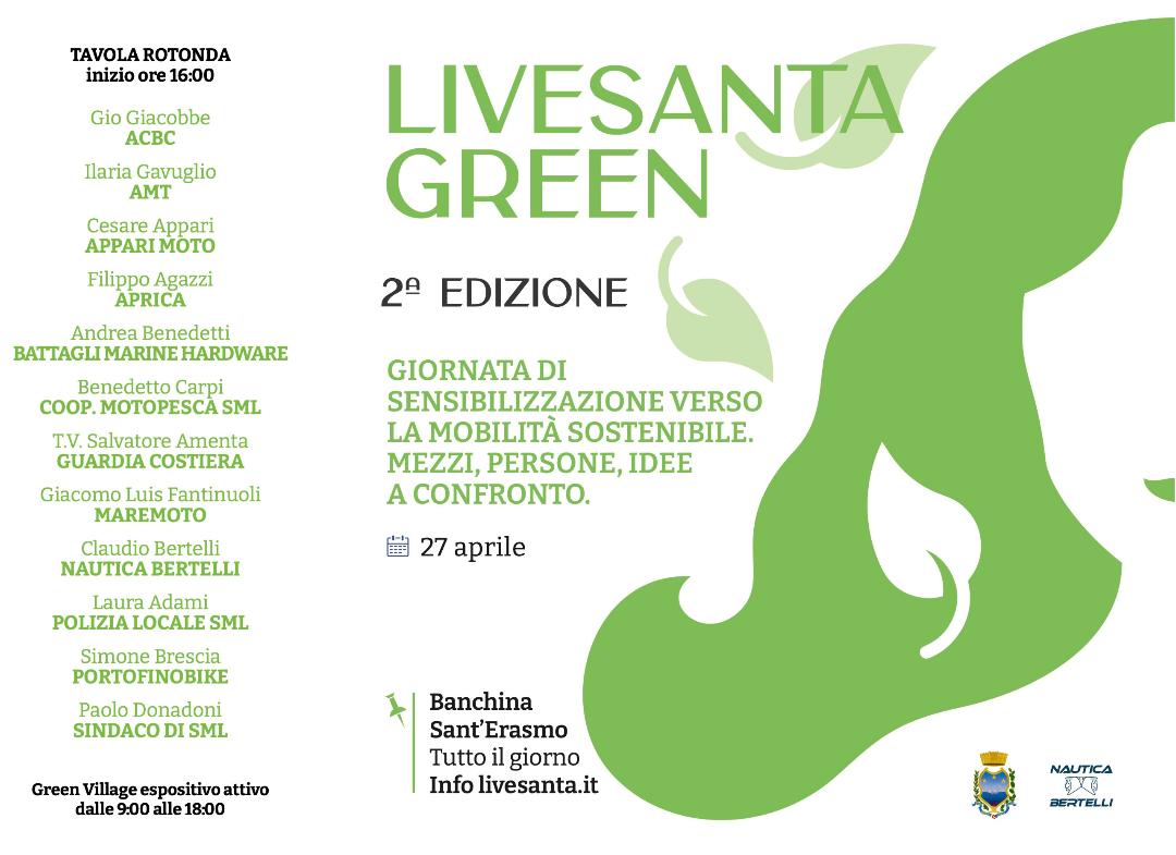 Santa Margherita, Livesanta Green, seconda edizione. L’evento dedicato alla mobilità sostenibile e alle buone pratiche ambientali.  Nelle Giornata della Terra,