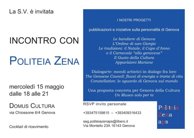 Nasce Politeia Zena per esaltare storia, cultura e arte sotto la Lanterna