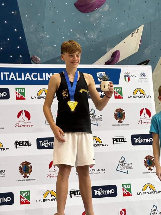 Arrampicata Recco, conquista la medaglia d'oro in Trentino