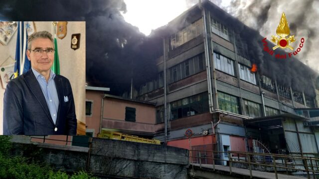 Recco, incendio fabbrica Tossini: solidarietà del sindaco Gandolfo