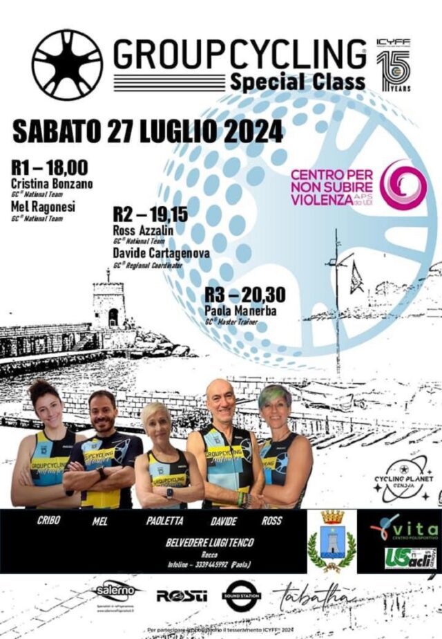 Recco, Group Cycling: evento speciale di l'allenamento su bike