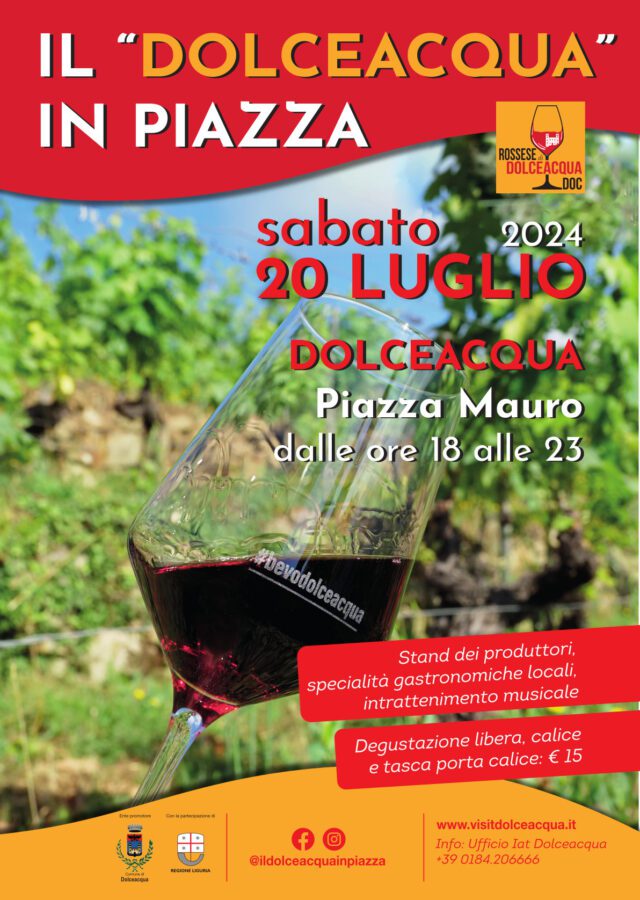 Sabato 20 Il “Dolceacqua” in piazza maxi degustazione con 16 produttori