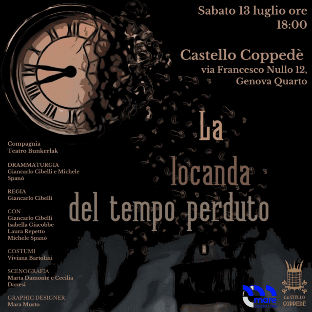 Teatro, domani al Castello Coppedè di Quarto “La locanda del tempo perduto” lo spettacolo d’esordio della Compagnia Teatro Bunkerlak