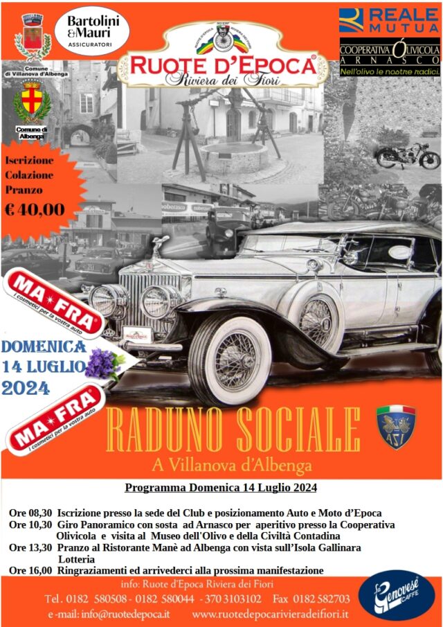 Domenica i Raduno del Ruote d'Epoca Riviera dei Fiori