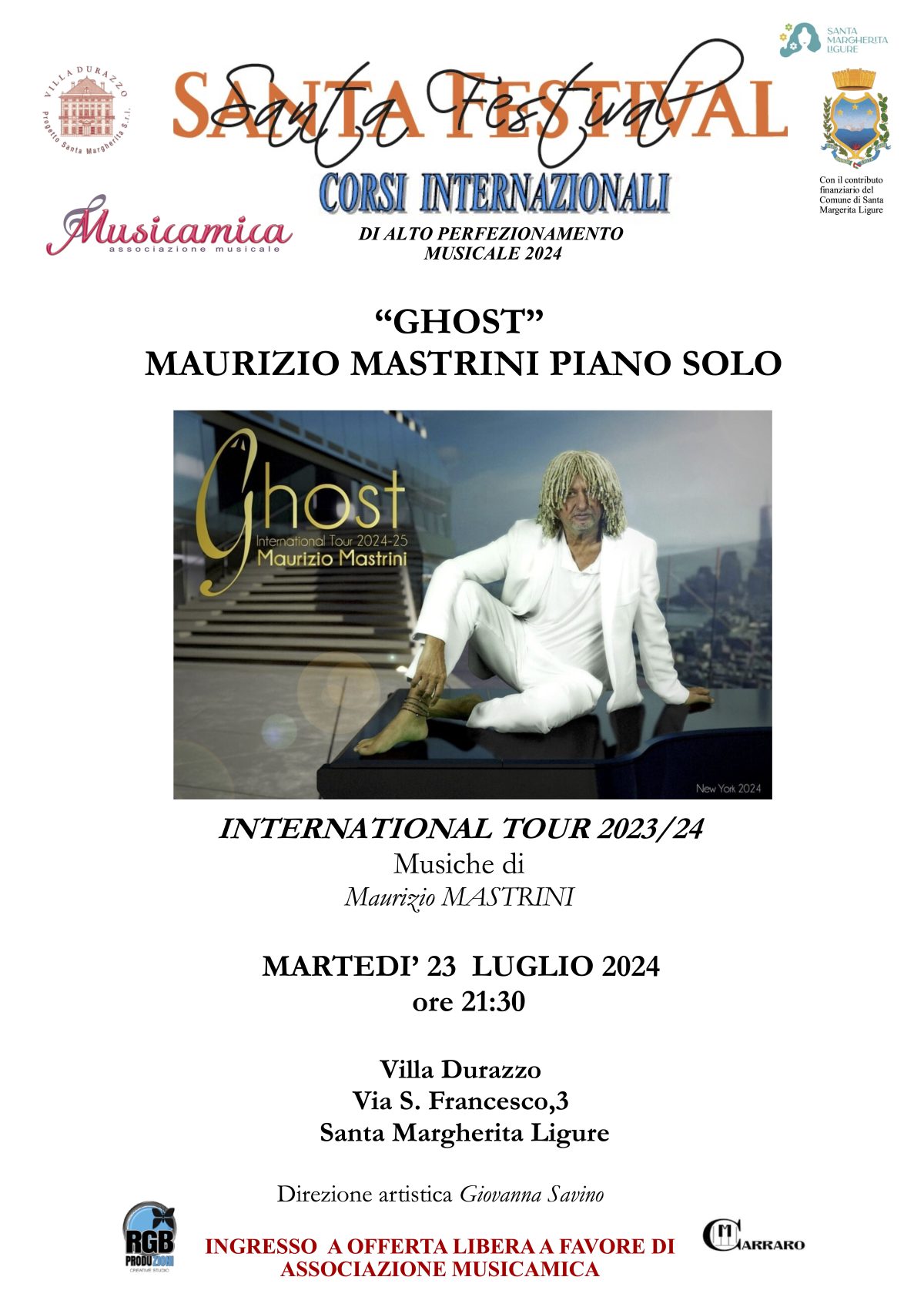 Concerto di Maurizio Mastrini-23 luglio 2024 a Santa Margherita Ligure