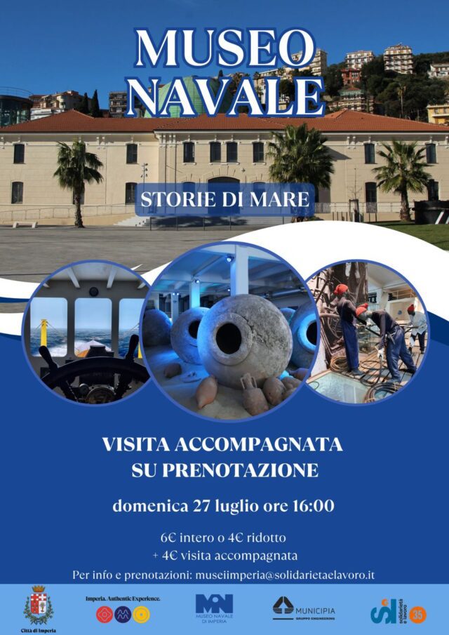 Sabato 27 luglio alle 16 al Museo Navale di Imperia“Storie di mare” (visita tematica sulla storia della navigazione)