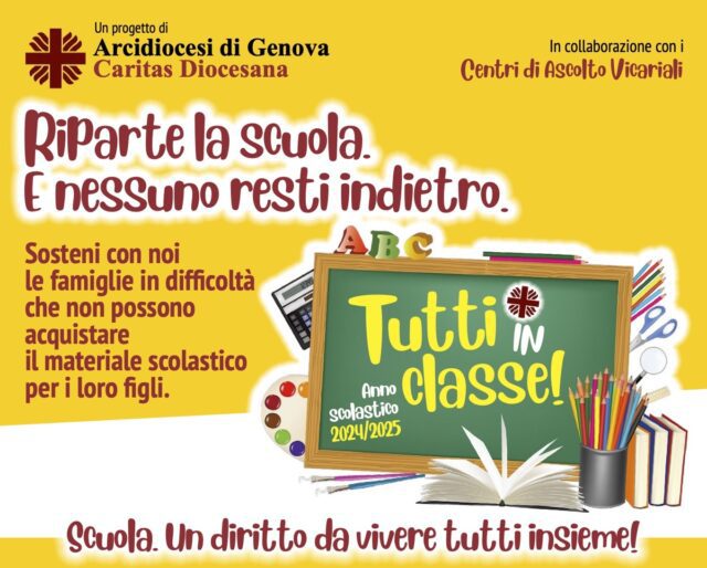 Tutti in classe! Caritas Genova a sostegno delle famiglie