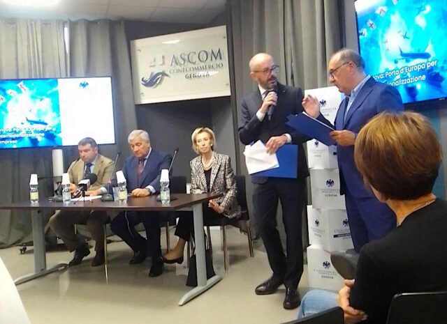 Tajani e Moratti all’Ascom di Genova