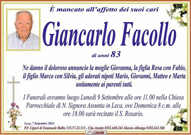 Addio a Giancarlo Facollo, figura storica dell'agricoltura savonese