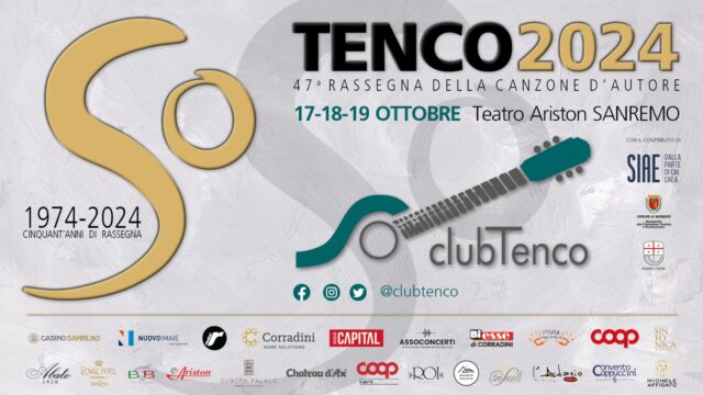 Premio Tenco 2024 Grande successo per il 50esimo anno della Rassegna che si è tenuta a Sanremo dal 17 al 19 ottobre 