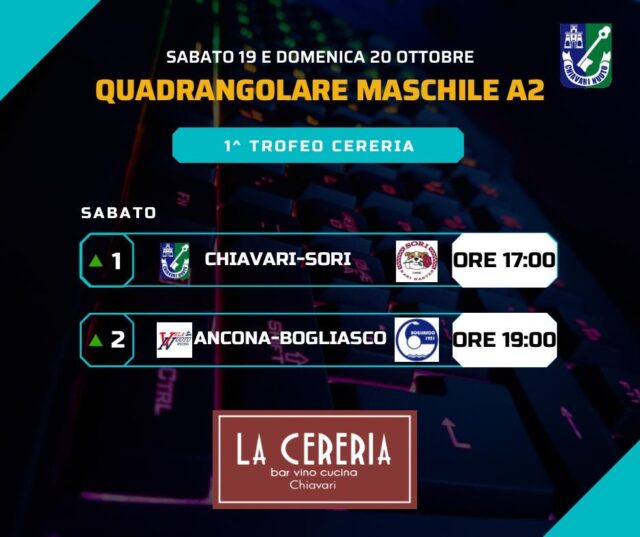 Primo Trofeo “LA CERERIA” Sabato 19 Domenica 20 Ottobre