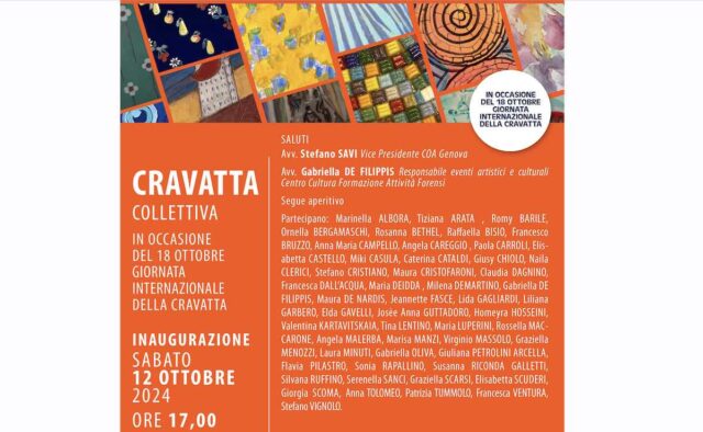 La collettiva Cravatta d'Artista: il 18 ottobre per la Giornata Internazionale