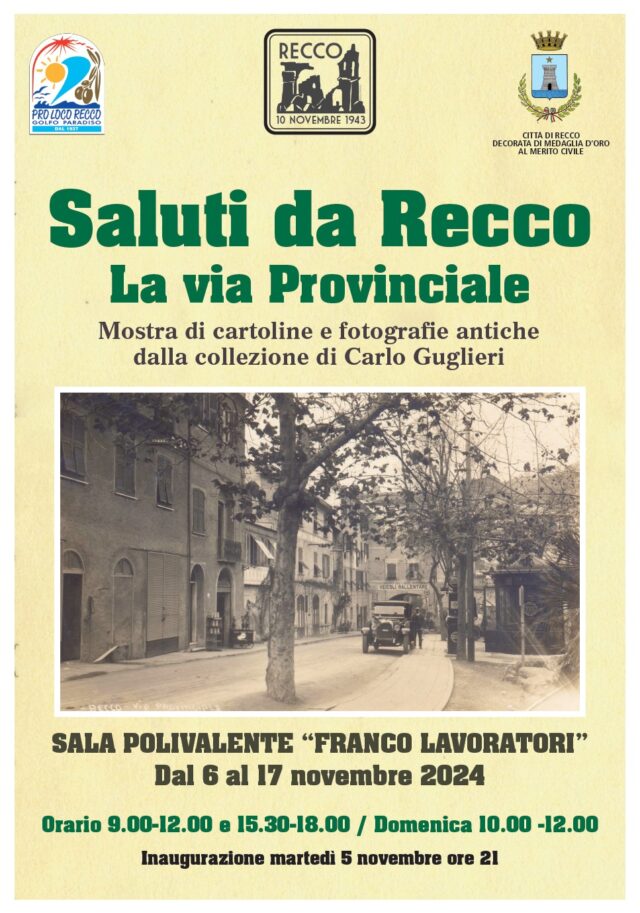 Recco, mostra fotografica di cartoline della via Aurelia a Sori