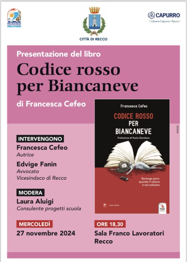 Recco, il libro di Francesca Cefeo: Codice rosso per Biancaneve