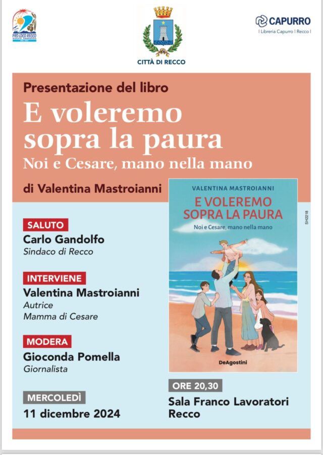 Recco, presentazione del libro: E voleremo sopra la paura