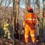 Incendio boschivo sopra Uscio: in azione anche i volontari